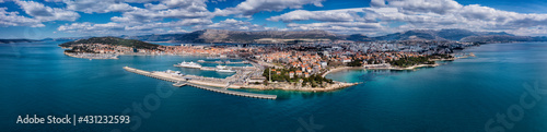 Fototapeta Naklejka Na Ścianę i Meble -  Aerial Panorama of the City of Split in Dalmatia on the Adriatic Sea