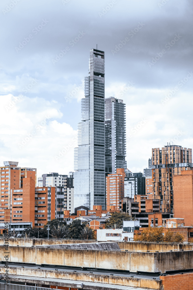 BD Bacatá is an architectural complex currently under construction in Bogotá, Colombia, featuring the tallest building in the country. Bogota Skyline cityscape capital city of Colombia South America