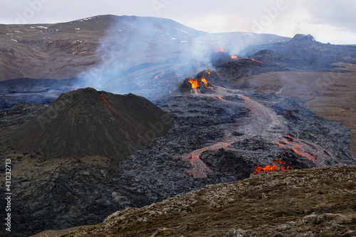 Überblick über alle Vulkankrater des Ausbruchs in Island