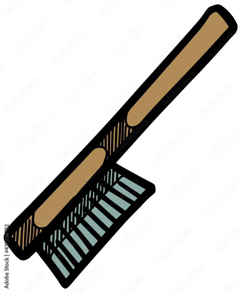 Wire brush icon style industrial repair tool color vector illustration Wire brush icon style industrial repair tool color vector illustration