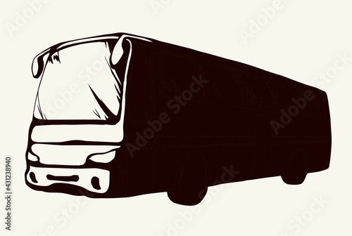 Large intercity bus. Vector drawing