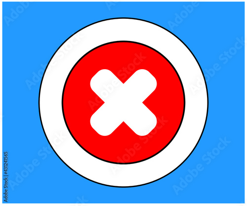Checklist button icon. Round mark X mark.