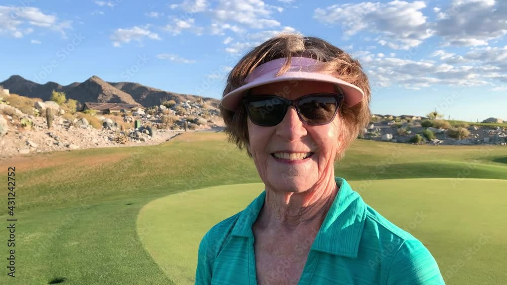 Closeup of a Woman Golfer Smiling