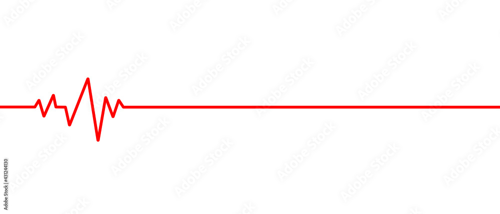 Red heartbeat line icon. on flat style on white background