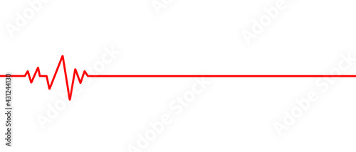 Red heartbeat line icon. on flat style on white background
