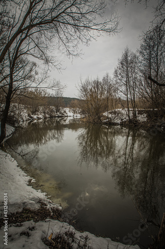 spring landscape on the river in the Russian village © Иван Сомов