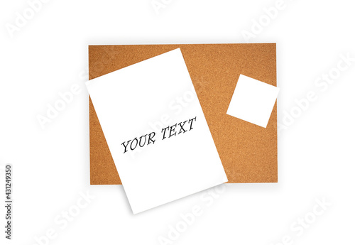 note board on white background