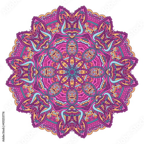 Mandala vector seamless pattern mandala art. Flower medallion print.