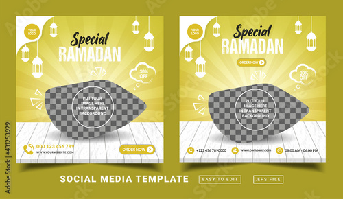 Flyer or social media post themed special ramadan food menu template