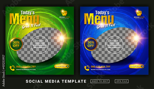 Photo Flyer or social media post themed today's menu template