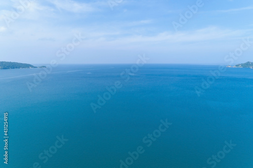 Fototapeta Naklejka Na Ścianę i Meble -  Sea surface aerial view,Bird eye view photo of blue waves and water surface texture Blue sea background Beautiful nature Amazing view