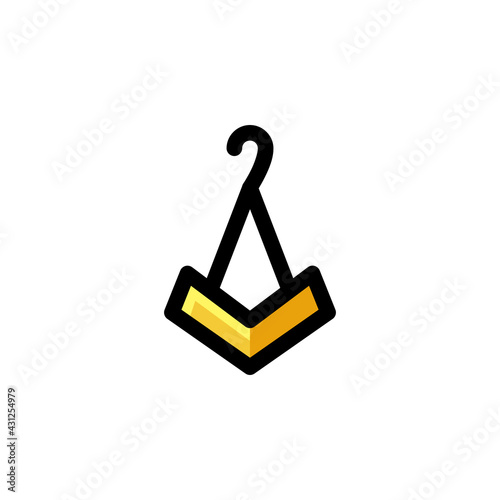 Earrings Fashion Outline Icon Logo Vector Illustration.