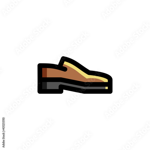 Formal Shoes Outline Icon Logo Vector Illustration.