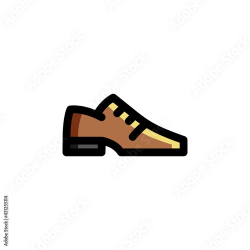 Formal Shoes Outline Icon Logo Vector Illustration.