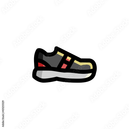 Running Shoes Outline Icon Logo Vector Illustration.