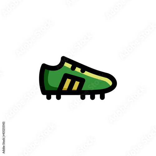 Football Shoes Outline Icon Logo Vector Illustration.