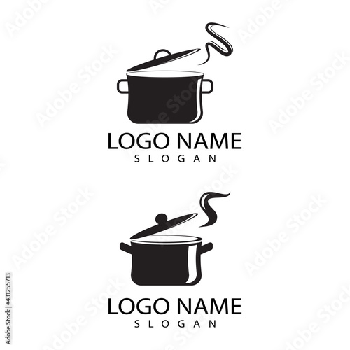 Saucepan Icon Logo Vector template and Symbol