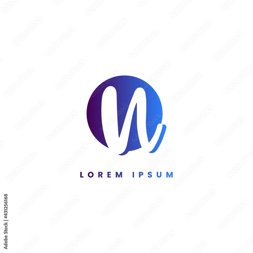Fototapeta premium alphabet trendy logo template blue and purple gradient