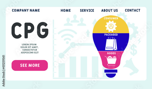 Vector website design template . CPG - Consumer Packaged Goods. business concept. illustration for website banner, marketing materials, business presentation, online advertising.