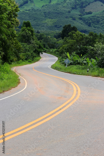 curves road in countryside