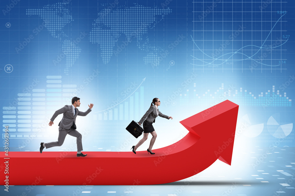 Business people in economic growth concept Business people in economic growth concept