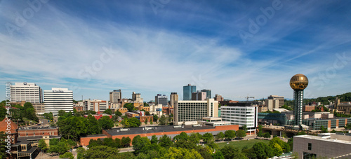 Drone Shot of Downtown Knoxville, TN Skyline