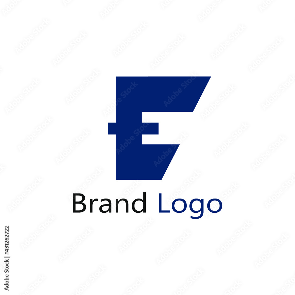 abstract blue letter E logo abstract blue letter E logo