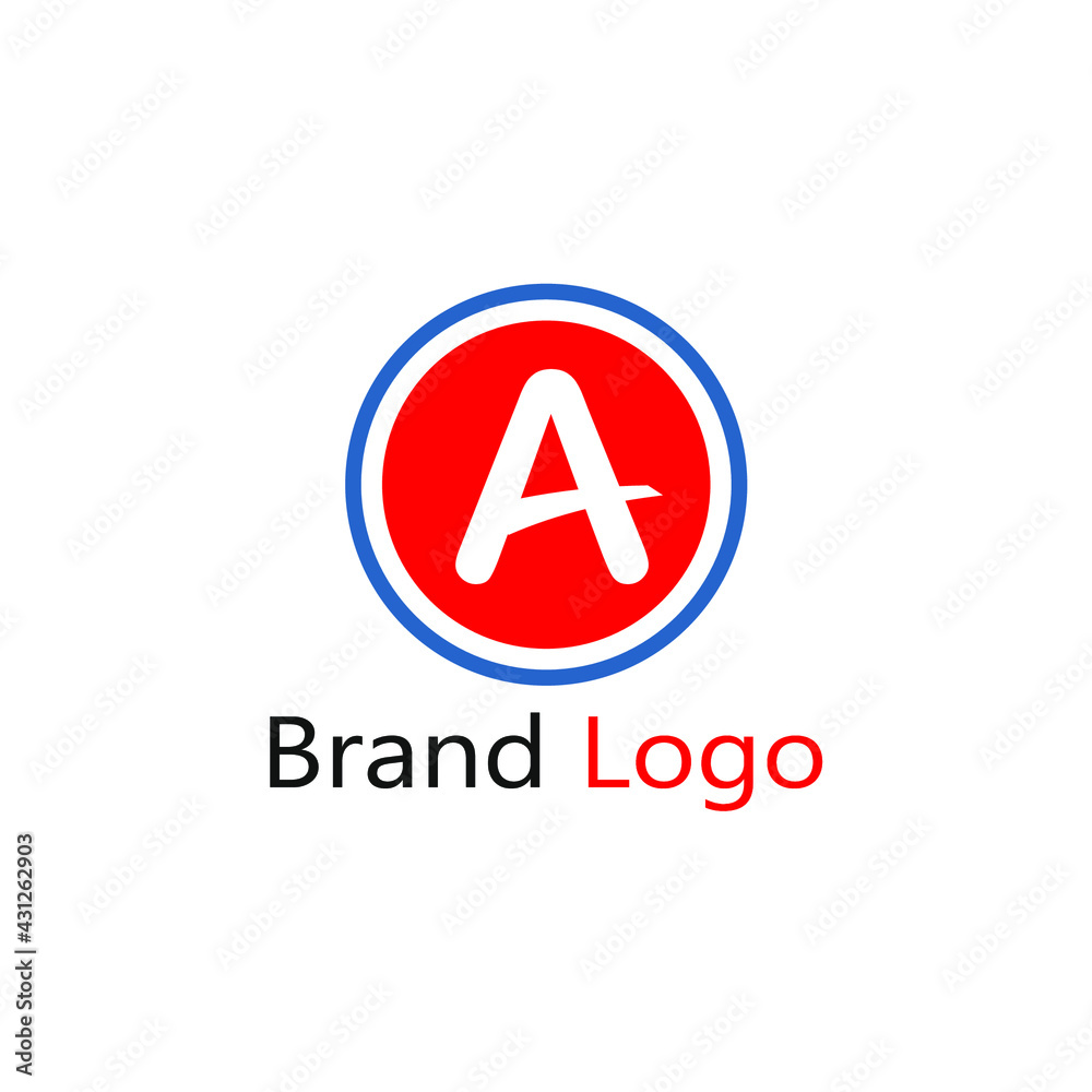 abstract logo of letter A inside circle abstract logo of letter A inside circle