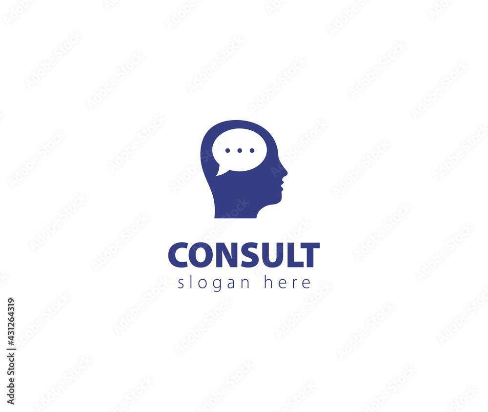 Obraz premium Head Consulting Logo Concept Logo Vector Icon Symbol