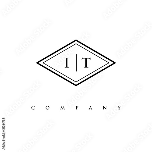 initial IT logo design vector