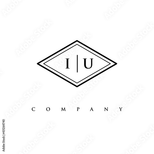 initial IU logo design vector