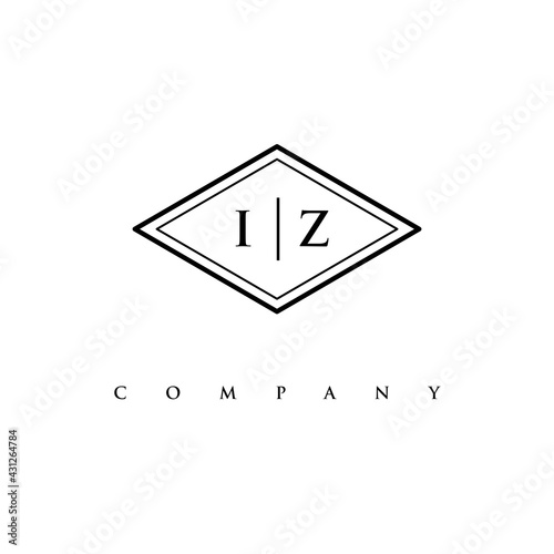 initial IZ logo design vector