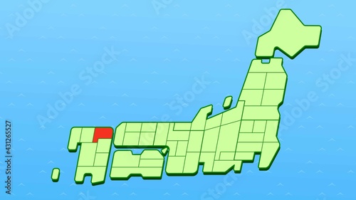 簡略した日本地図