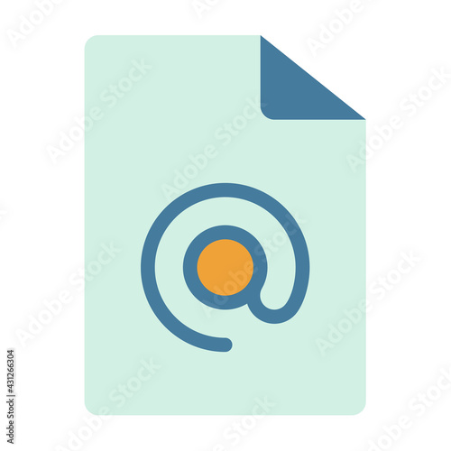 document attachment email file single isolated icon with flat style