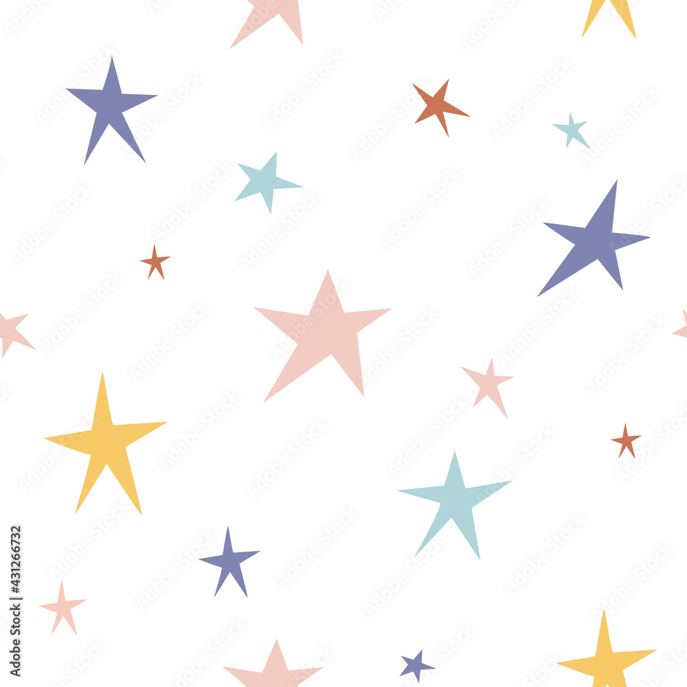 Childish seamless pattern with starry sky. Texture for fabric, wrapping, textile, wallpaper, apparel. Childish seamless pattern with starry sky. Texture for fabric, wrapping, textile, wallpaper, apparel.