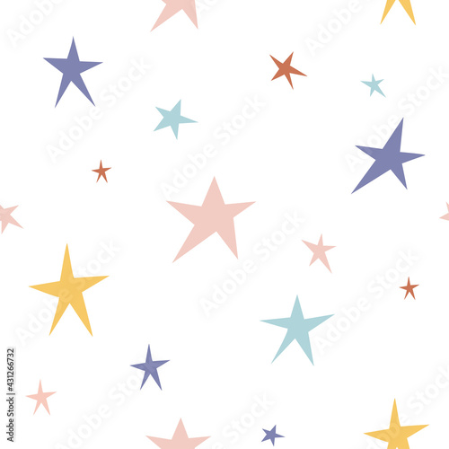 Childish seamless pattern with starry sky. Texture for fabric  wrapping  textile  wallpaper  apparel.