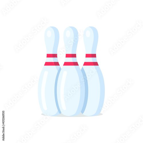 bowling pin vector isolated modern flat design