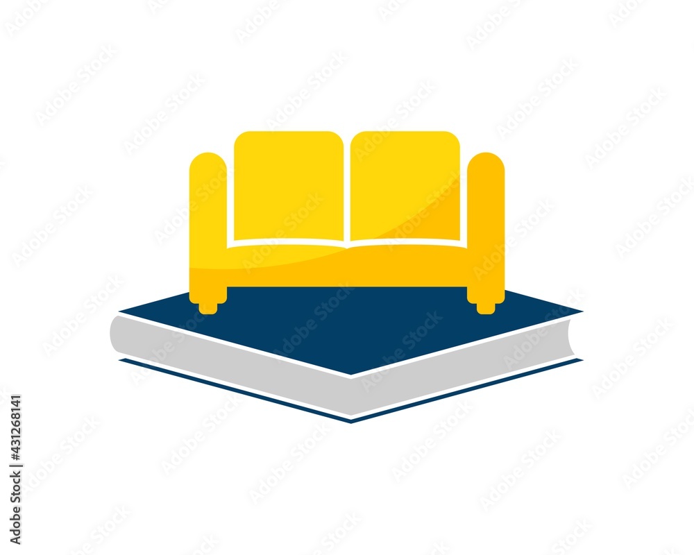Simple book with luxury furniture on the top Simple book with luxury furniture on the top