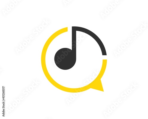 Simple bubble chat with music note inside