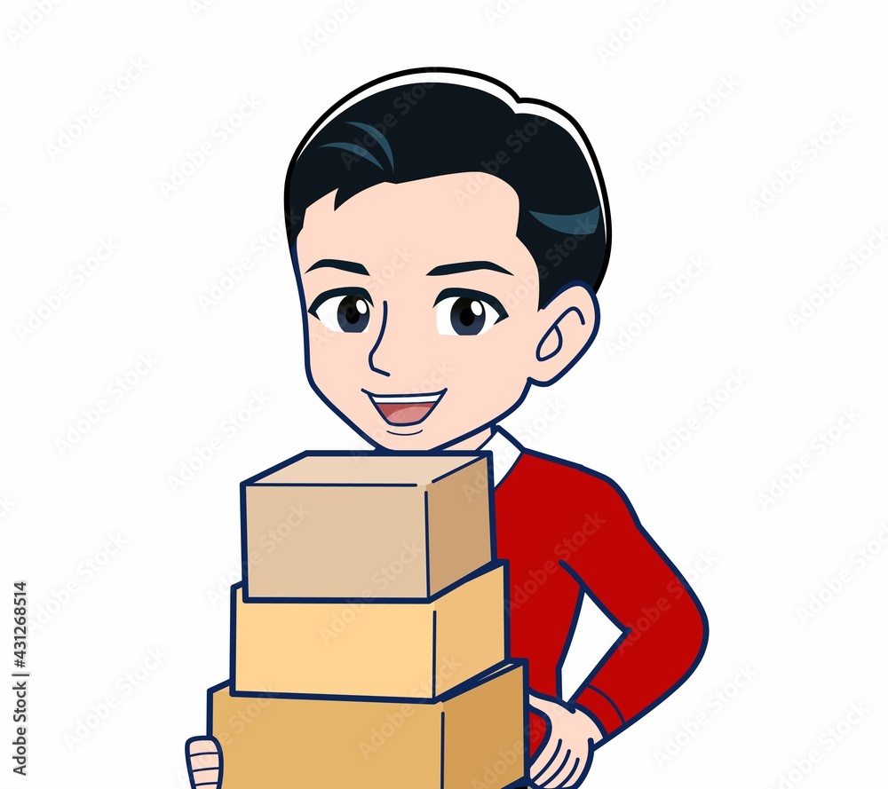 赤い服を着た男性