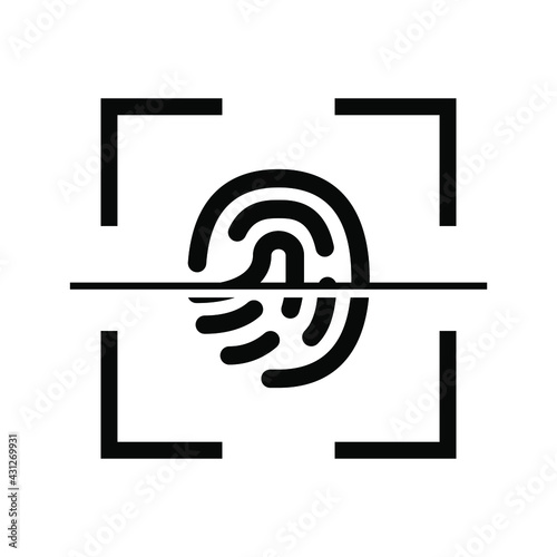 Protection icon vector. Fingerprint icon. Vector illustration isolated on a blank background that can be edited and replaced with color.