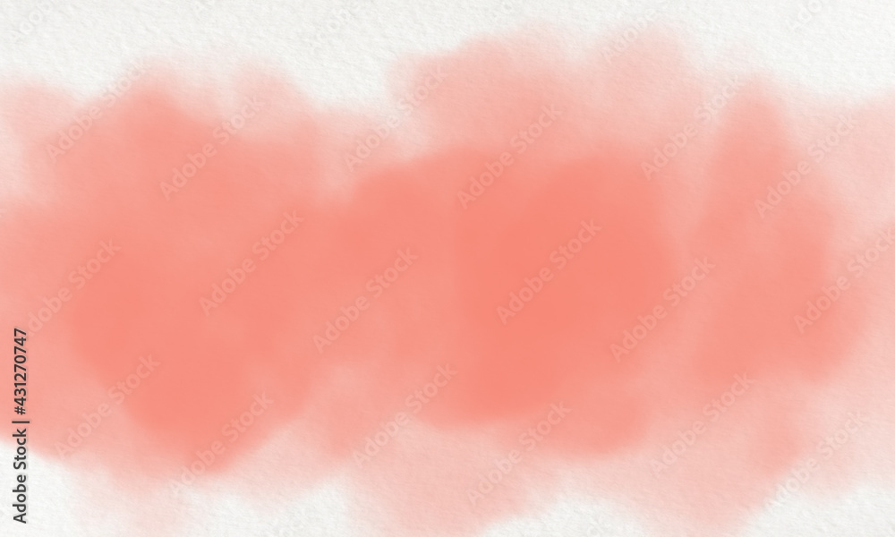 salmon watercolor background on white canvas