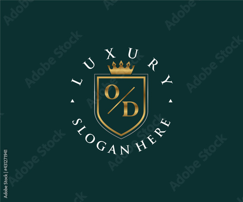 Initial OD Letter Royal Luxury Logo template in vector art for Restaurant, Royalty, Boutique, Cafe, Hotel, Heraldic, Jewelry, Fashion and other vector illustration.