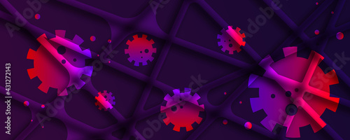 Covid-19 background . Virus icon concept vector illustration with realistic background . 