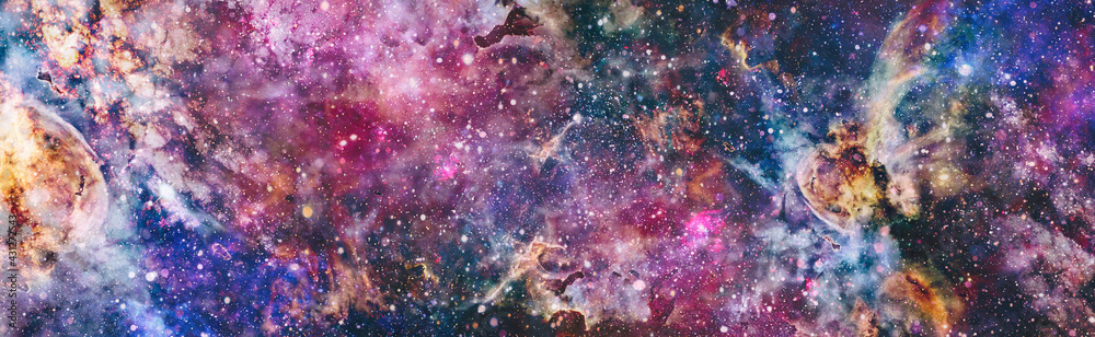 Mystical beautiful space. Unforgettable diverse space background Elements of this image furnished by NASA - obrazy, fototapety, plakaty 
