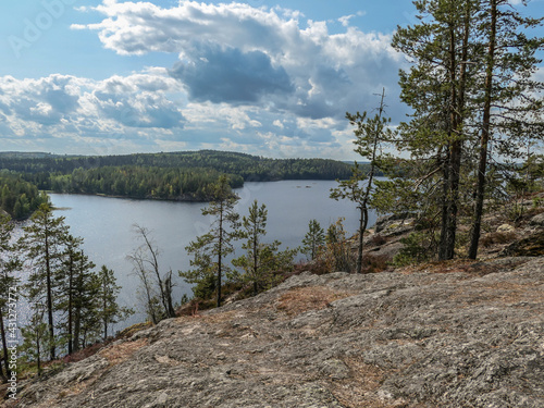 A view to lake Saimaa from Sulkava Pisamalahti Hill Fort. photo