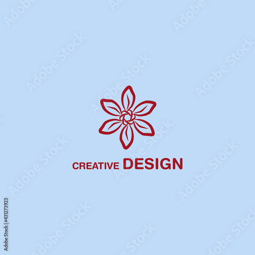 Ruby Red Flower Logo Abstract Creative Design Vector Art EPS10