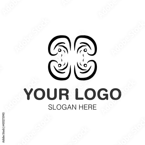 Simple Abstract Black Logo Vector Design Isolated on White EPS 10