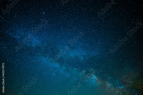 Starry sky, milky way. Oregon USA Coast Cape Kiwanda State Natural Area Night Scenery © Anton