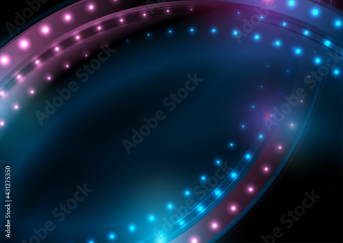 Blue purple glitter shiny waves with sparkling lights abstract background. Vector design